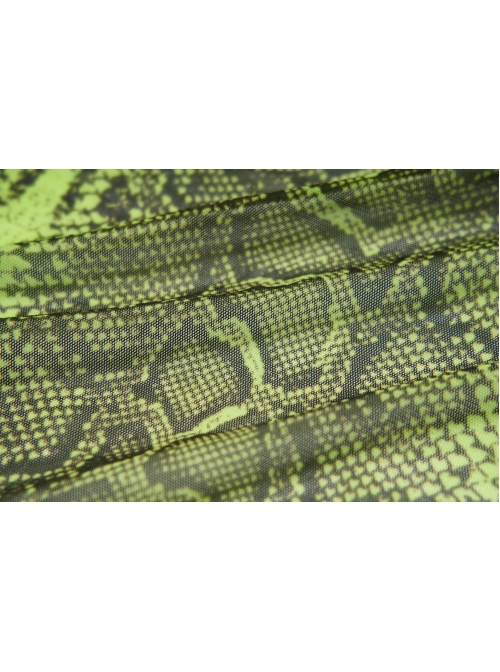 Fluorescent Green Python Printing Back Lace-Up Punk Triangular Scarf