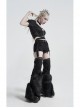 Metal Decoration Metal Buckle Black Punk Belt