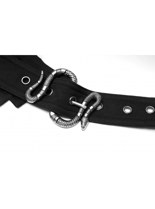 Metal Decoration Metal Buckle Black Punk Belt