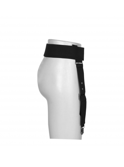 Metal Decoration Metal Buckle Black Punk Belt