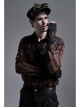 Fake Two Pieces Brown Buckle Straps Black Punk Knit Gloves