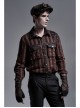 Fake Two Pieces Brown Buckle Straps Black Punk Knit Gloves