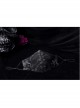 Cracked Texture Leather PU Printing Front Center Eyelets Metal Buckle Black Punk Women Mask