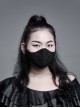 Outside Three-Dimensional Webbing Inside Mesh Knit Side Elastic String Black Gothic Women Mask