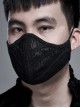 Outside Three-Dimensional Webbing Inside Mesh Knit Side Elastic String Black Gothic Men Mask
