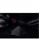 Side Metal Eyelets Lace-Up Weft Velvet Splice Lace Black Gothic Women Mask