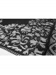 Front Center Bat Pattern Black Gothic Light Lace Shawl