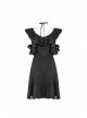 Gothic Cute Female Dark Lotus Leaf Hem Strap Dress