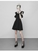 Gothic Cute Female Dark Lotus Leaf Hem Strap Dress