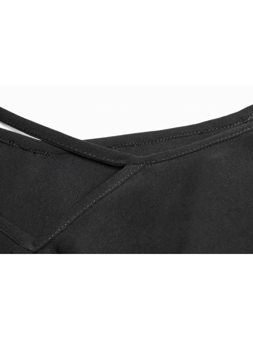 Gothic Cute Female Dark Lotus Leaf Hem Strap Dress