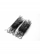 Hollow Vine Lace Tassel Hem Lobster Buckles Small Chains Black Gothic Gloves Neck Cover Three-Piece Set