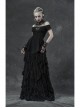 Hollow Vine Lace Tassel Hem Lobster Buckles Small Chains Black Gothic Gloves Neck Cover Three-Piece Set