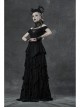 Hollow Vine Lace Tassel Hem Lobster Buckles Small Chains Black Gothic Gloves Neck Cover Three-Piece Set