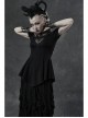 Hollow Vine Lace Tassel Hem Lobster Buckles Small Chains Black Gothic Gloves Neck Cover Three-Piece Set