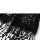 Hollow Vine Lace Tassel Hem Lobster Buckles Small Chains Black Gothic Gloves Neck Cover Three-Piece Set