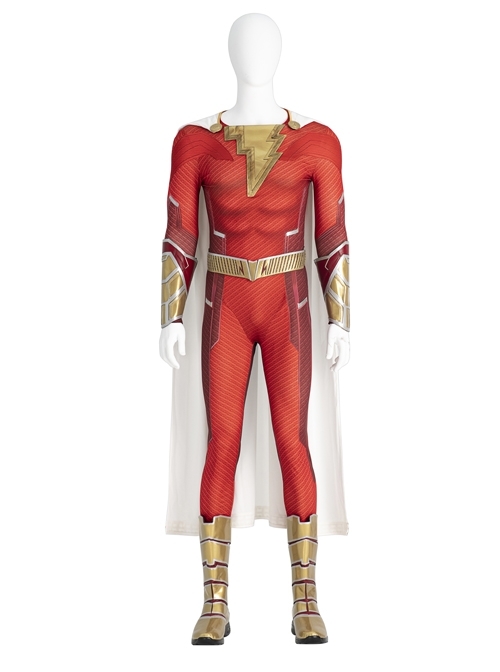 Shazam Fury Of The Gods Shazam Halloween Cosplay Costume Bodysuit Set Without Shoes