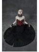 Hollow-Out Pearl Chain Black Gothic Pearl Sleeves And Collar Three-Piece Set