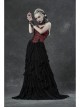 Hollow-Out Pearl Chain Black Gothic Pearl Sleeves And Collar Three-Piece Set