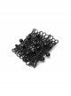 Hollow-Out Pearl Chain Black Gothic Pearl Sleeves And Collar Three-Piece Set