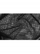 Shoulder Splice Mesh Front Chest D-Buckle Leather Strap Long Sleeves Black Punk Knit Hooded T-Shirt