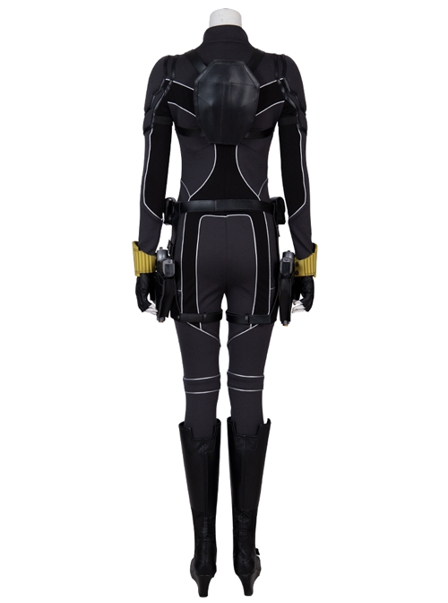 Black Widow Natasha Romanoff Black Battle Suit Halloween Cosplay Costume Full Set