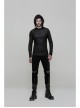 Black Jacquard Print Long Sleeves Tight Gothic T-Shirt