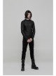 Black Jacquard Print Long Sleeves Tight Gothic T-Shirt