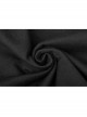 Front Hollow-Out Leather Buckle Loops Neckline Long Sleeves Black Punk Tight Knit T-Shirt