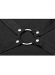 Front Chest Metal Ring Hasp Long Sleeve Hollow-Out Lace-Up Black Punk Knit T-Shirt