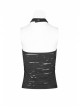 Black Broken Holes Metal Chain Halter Punk Knit Vest