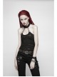 Black Broken Holes Metal Chain Halter Punk Knit Vest
