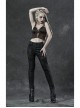 Leather Strap Front Chest Lace-Up Side Metal Zipper Brown Punk Short Vest
