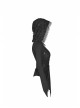 Broken Holes Flare Sleeve Irregular Sharp Corners Hem Black Punk Hooded Knit T-Shirt