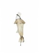 Front Chest Frill Lantern Sleeves Lace-Up White Punk Halter Handmade Inkjet Blouse