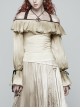Front Chest Frill Lantern Sleeves Lace-Up White Punk Halter Handmade Inkjet Blouse