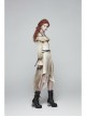 Front Chest Frill Lantern Sleeves Lace-Up White Punk Halter Handmade Inkjet Blouse