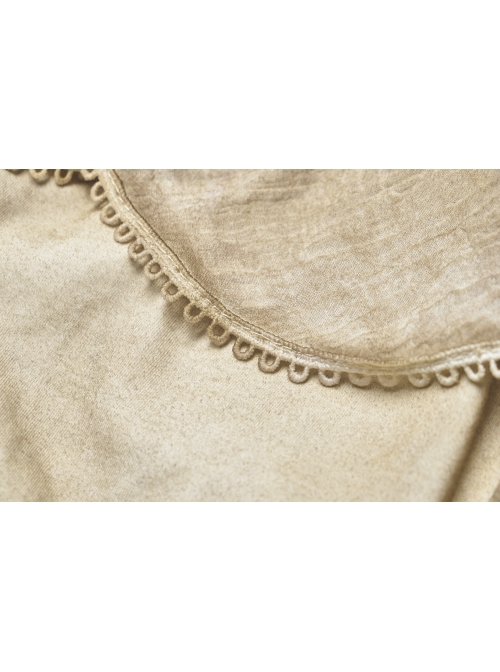 Front Chest Frill Lantern Sleeves Lace-Up White Punk Halter Handmade Inkjet Blouse