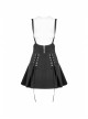 Steam Punk Female Black High Waist Bandage Zipper Braces Skirt