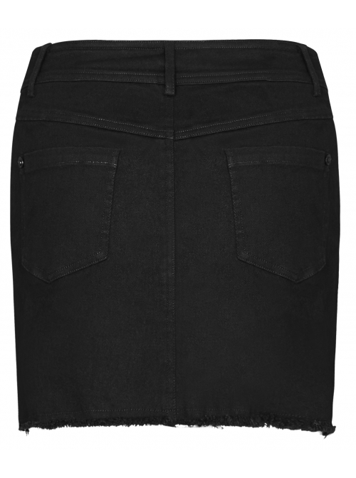 Steam Punk Female Black Elastic Lace Hem Metal Zipper Skirt