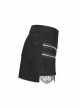 Steam Punk Female Black Elastic Lace Hem Metal Zipper Skirt