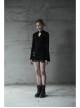 Steam Punk Female Black Elastic Lace Hem Metal Zipper Skirt