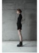 Steam Punk Female Black Elastic Lace Hem Metal Zipper Skirt