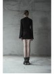 Steam Punk Female Black Elastic Lace Hem Metal Zipper Skirt