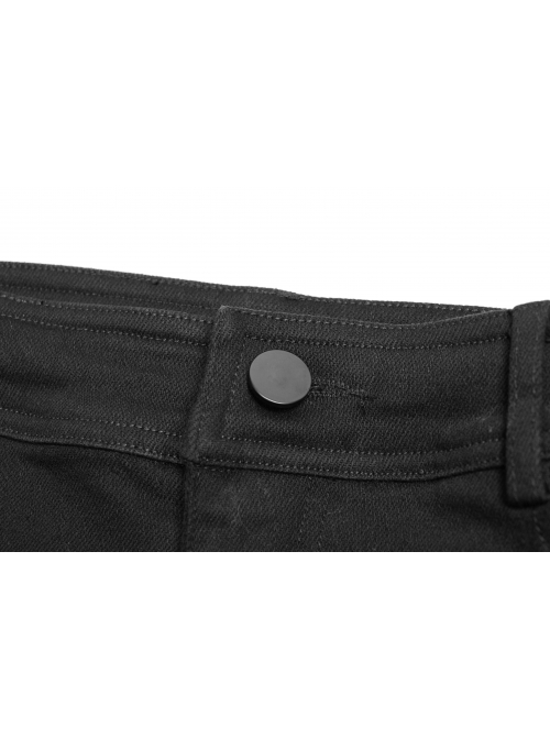 Steam Punk Female Black Elastic Lace Hem Metal Zipper Skirt