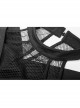 Gothic Female Casual Black Stitching V-neck High Waist Belt Dress