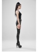 V-Neck Back Metal Eyelets Lace-Up Black Punk Fine Rib Tight Vest