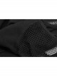 Small High Collar Off-Shoulder Splice Mesh Flare Sleeve Black Punk Knit T-Shirt