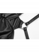 Front Chest Metal Ring Hasp Rivet Back Splice Mesh Black Punk Sling