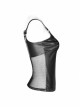 Front Chest Metal Ring Hasp Rivet Back Splice Mesh Black Punk Sling