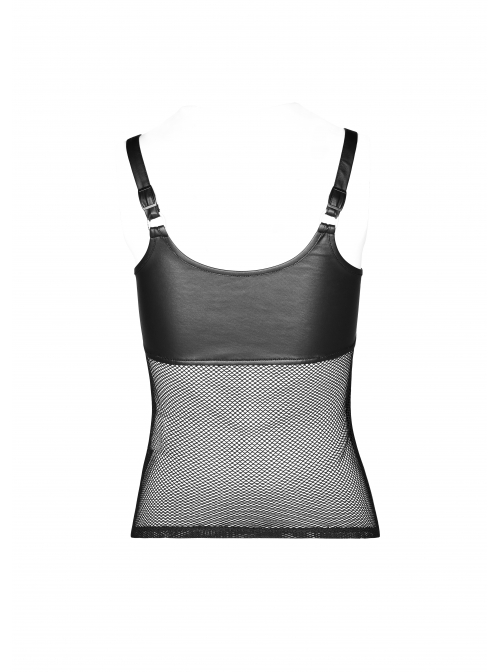 Front Chest Metal Ring Hasp Rivet Back Splice Mesh Black Punk Sling